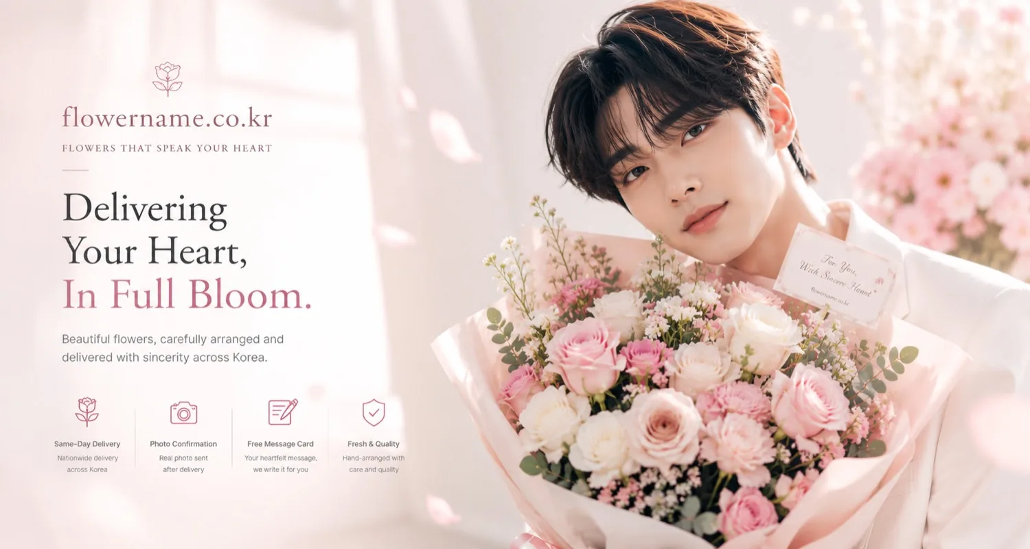 Delivering your heart, in full bloom — same-day flower delivery across Korea